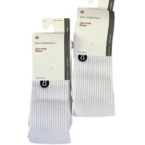 NWT 2 Pair lululemon athletica Daily Stride Casual Socks White